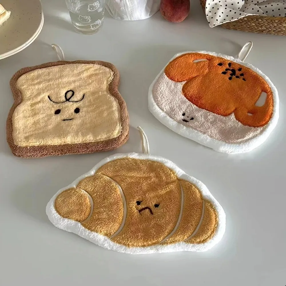New Cartoon Hand Towel Coral Velvet Absorb Water Kitchen Handkerchief Thickened Hanging Bathroom Kerchief Kitchen