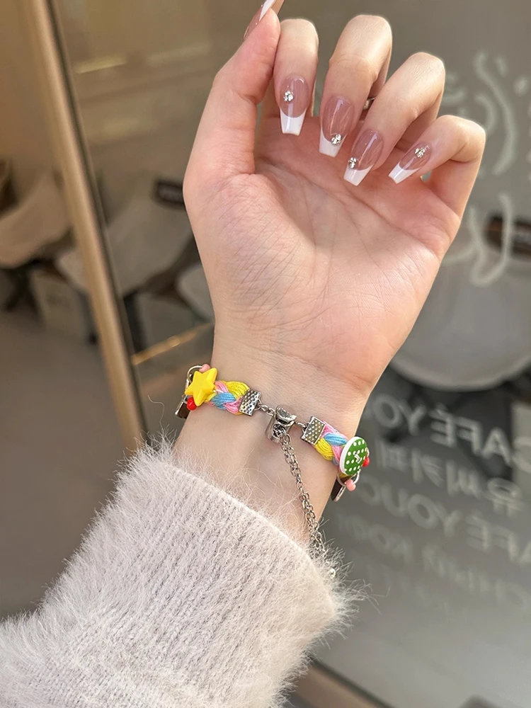 애플워치 울트라 11 10 9 8 7 6 SE 5용 Y2K 스타 버튼 스트랩 메탈 브레이슬릿 밴드 (아이워치 49mm 46mm 41mm 45mm 42mm 44mm 40mm 호환)