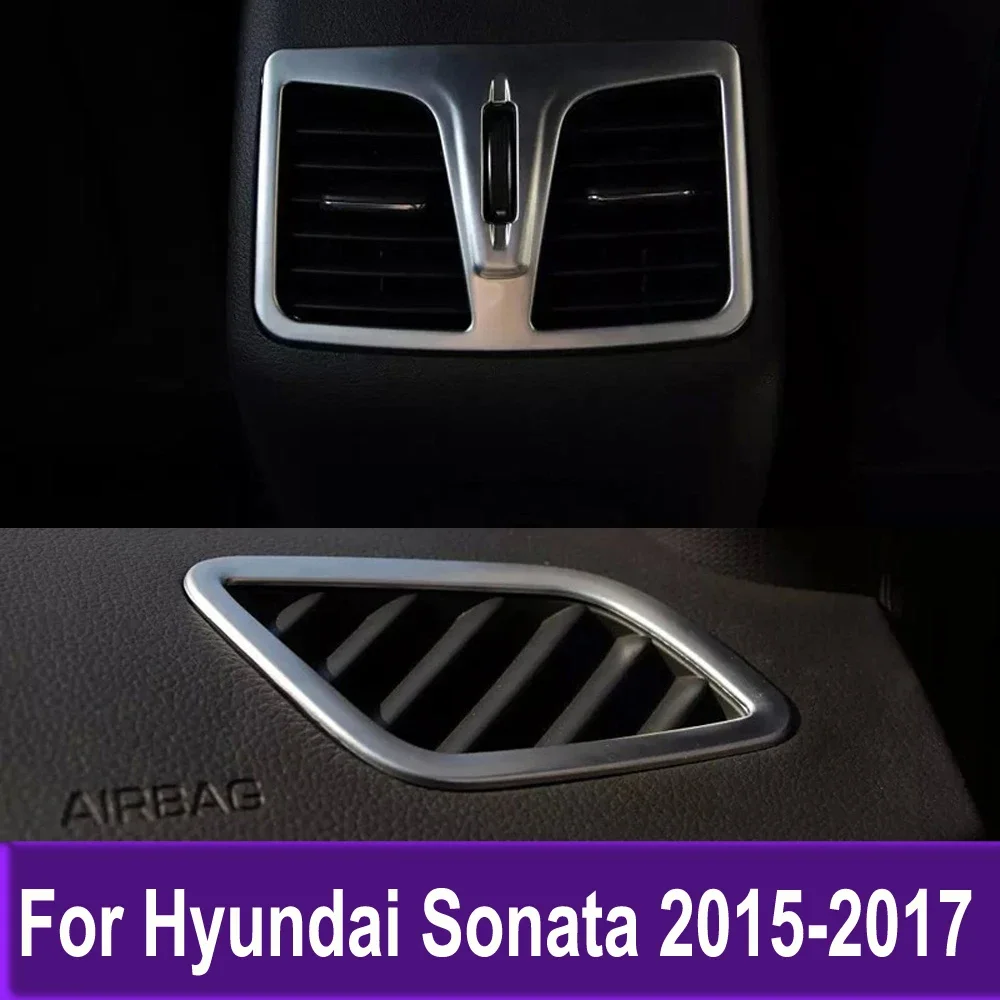 

Car Accessories For Hyundai Sonata 2015 2016 2017 Inner Front Rear Air Conditioning Outlet Vent Trim Cover Sticker 3PCS