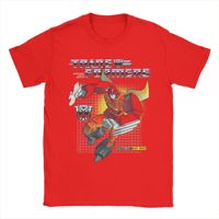 Transformers Autobots Hot Rod  T-Shirts for Men Robot Vintage Pure Cotton Tees Round Neck Short Sleeve T Shirts Party Clothes