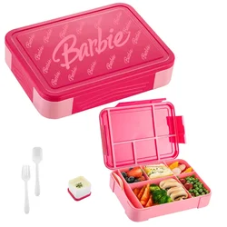 Barbie Children's Student Compartment Sealed Fruit Food Box SaladMicrowave Heating Anime Kawaii Lunch Box for Work Gifts