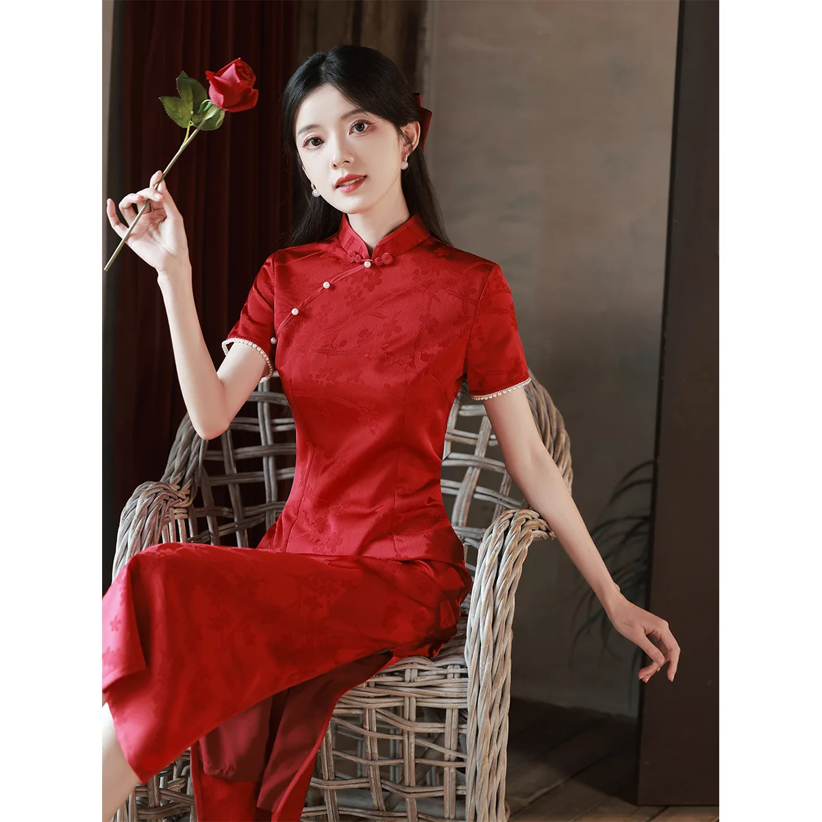 

New 2024 Red Wedding Dr Chinese Sle Women's Dr for Drinking Ceremony And Return Home ter Wedding