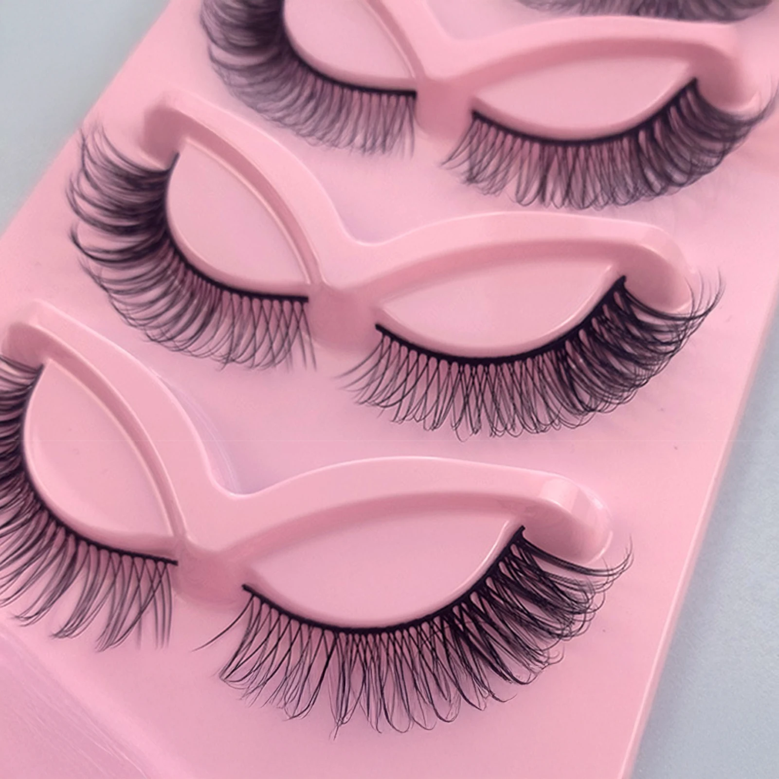 5 Pairs Fox-eye Eyelashes strips Wispy Fluffy cluster Natural Soft False Lashes 3D Volume Faux Mink Lash For Women Eye Makeup