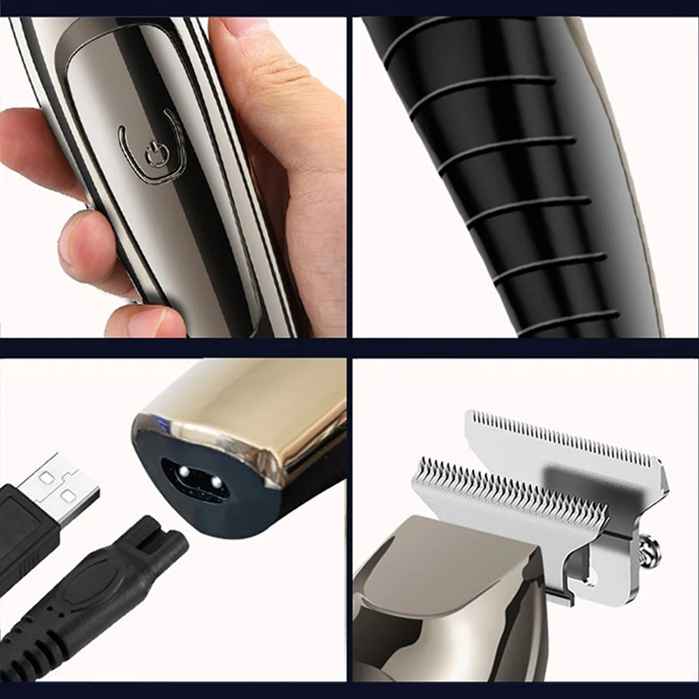 Professional Hair Clipper USB Rechargeable Titanium Hair Trimmer For Men Barber Washable T-Blade Clipper Baldhead Razor image 6
