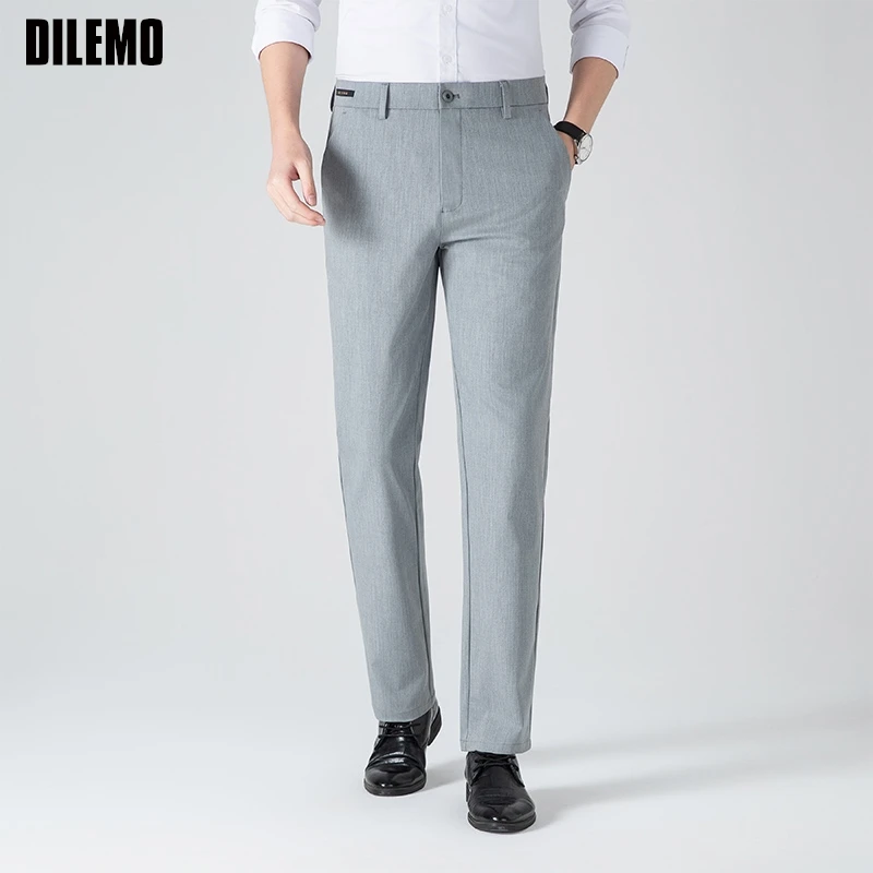 

Top Grade Mulberry Silk New Summer Brand Korean Casual Fashion Suits Pants For Men Smart Business Trousers Men Clothes