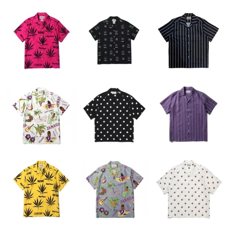 

24ss New Multi-style WACKO MARIA Short Sleeve Shirt Best Quality Summer Casual Mens Womens Hawaii Shirt Brand Tops