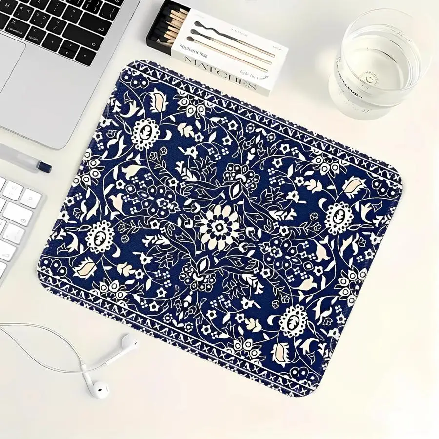 Anti slip Mouse Pad Computer Laptop Pad office Pad Game Console Pad Desk accessories Keyboard Mouse Pad Blue National Wind