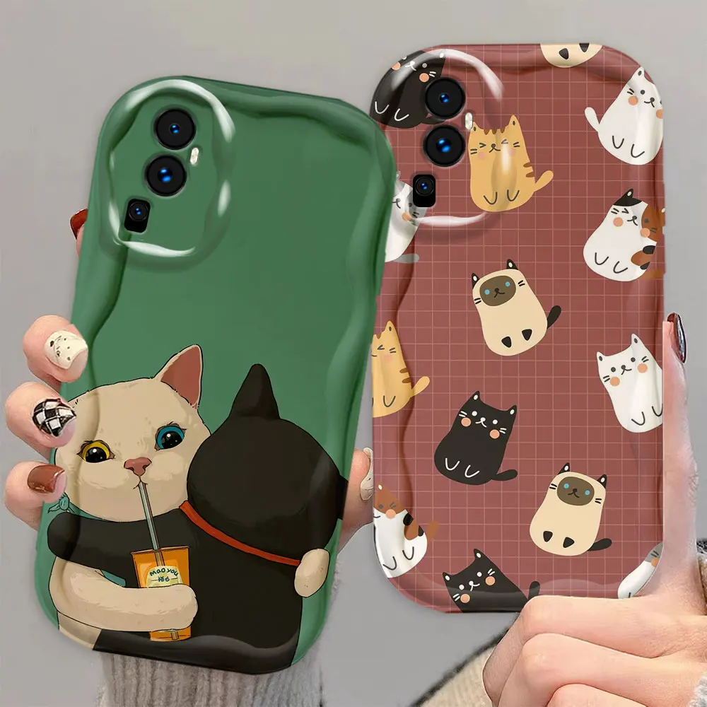 Cute Cartoon kitten Cat  Phone Case Cover For OPPO FindX3lite RENO 12 12F 11 11F 8 8T 7 7Z 6 5 5F 4 LITE PRO 5G