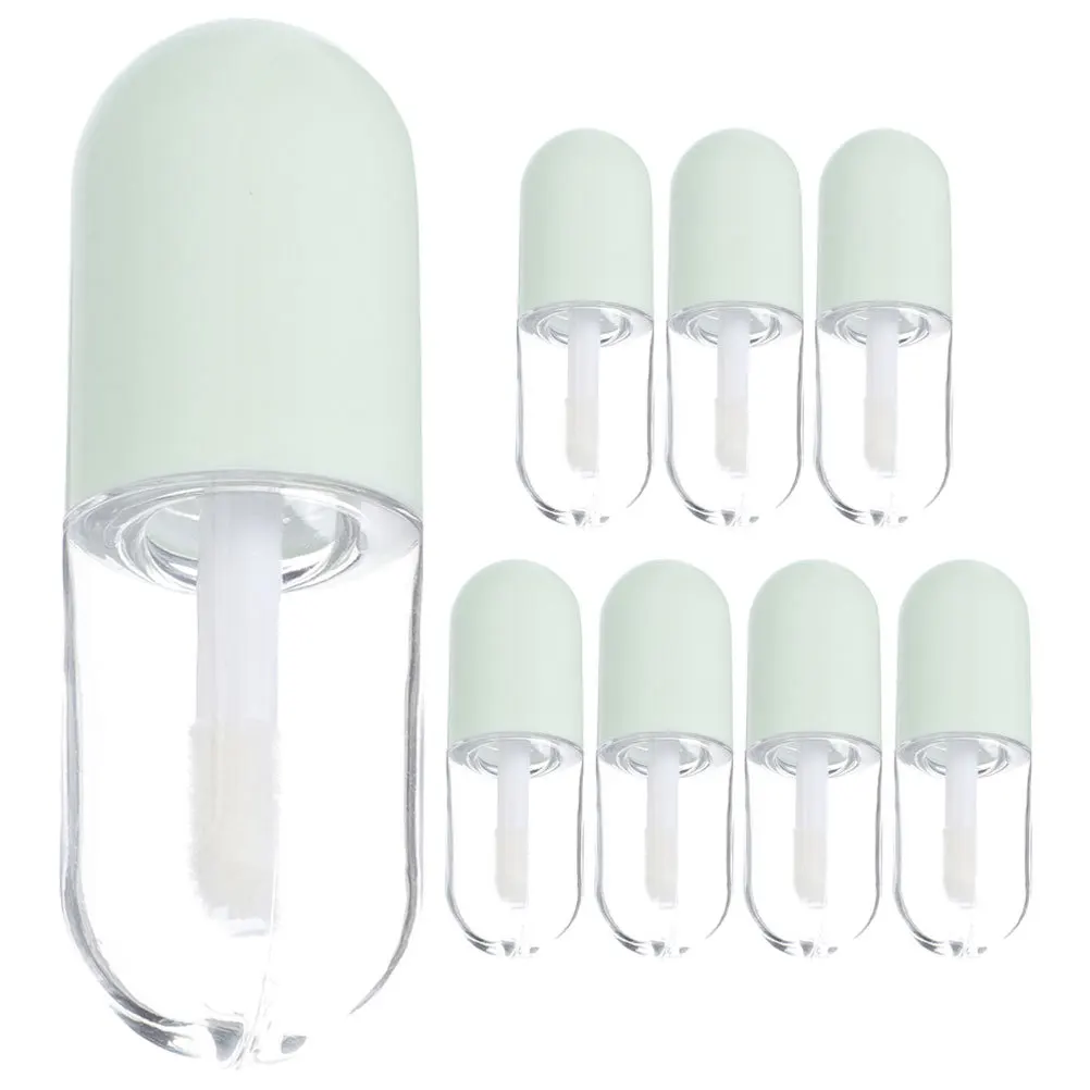 8 stks Glans Containers Transparante Hervulbare Mini Lippenbalsem Flessen Voor Lipolie Vloeibare Blush Reisbenodigdheden