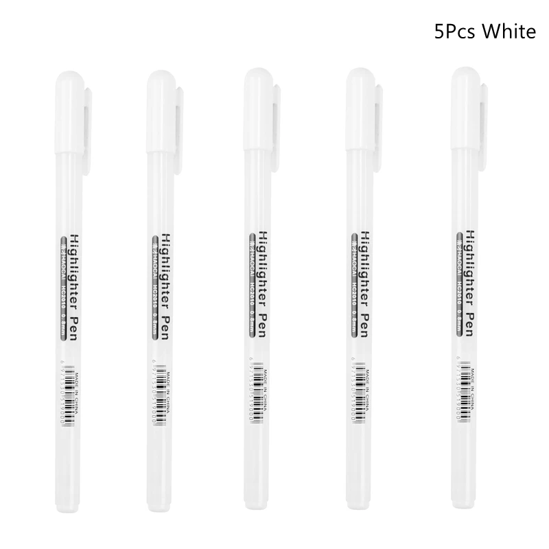 3/13 Stück weißer Gelstift, 0,8 mm, feine Spitze, weißer Stift, Nachfüllstab für Künstler, Kunst, Zeichnen, Skizzieren, Schreiben, Highlight-Marker, Fineliner