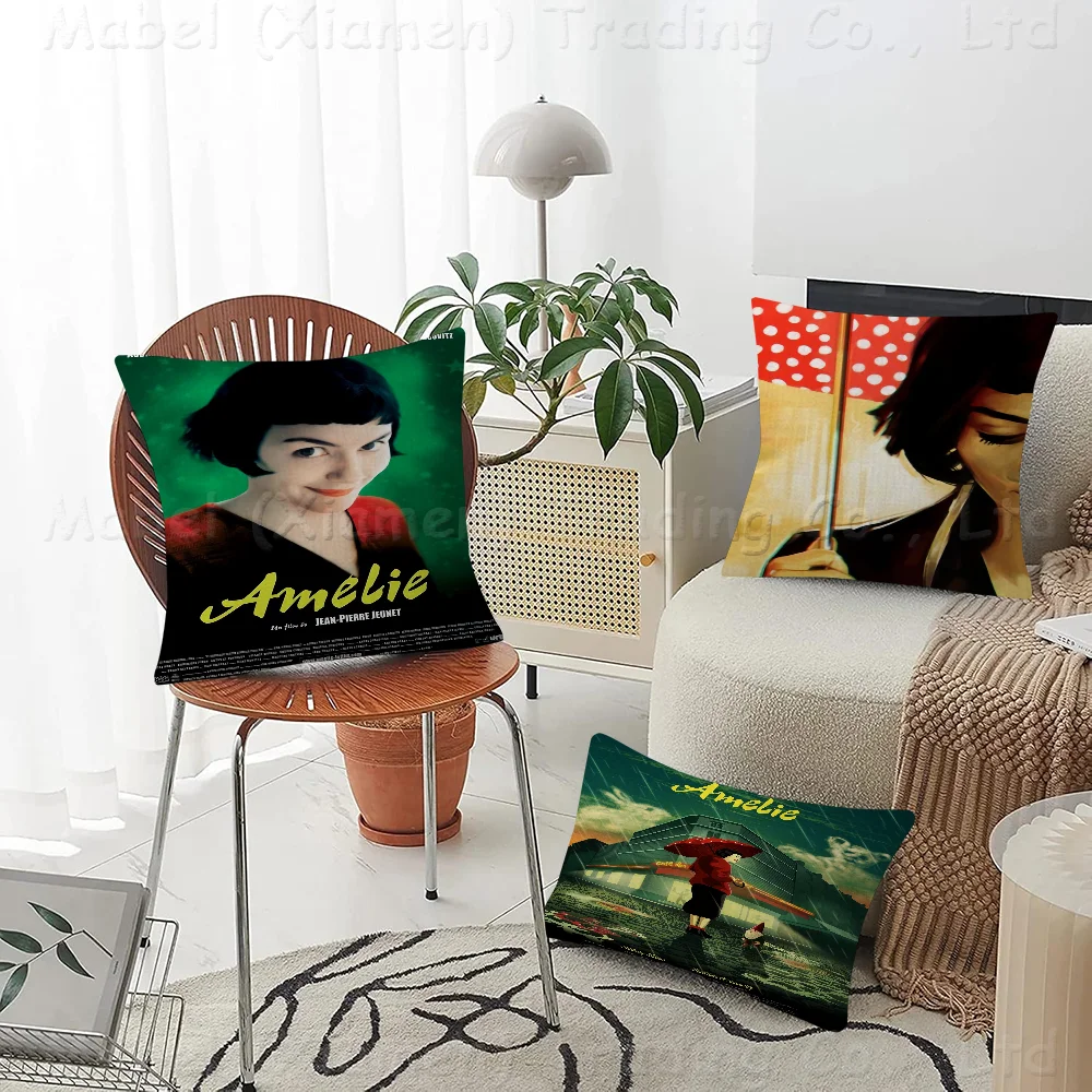 Amelie French Romantic Pillow Covers Cartoon Sofa Decorative Home Double-sided Printing Short Plush Cute Cushion Cover