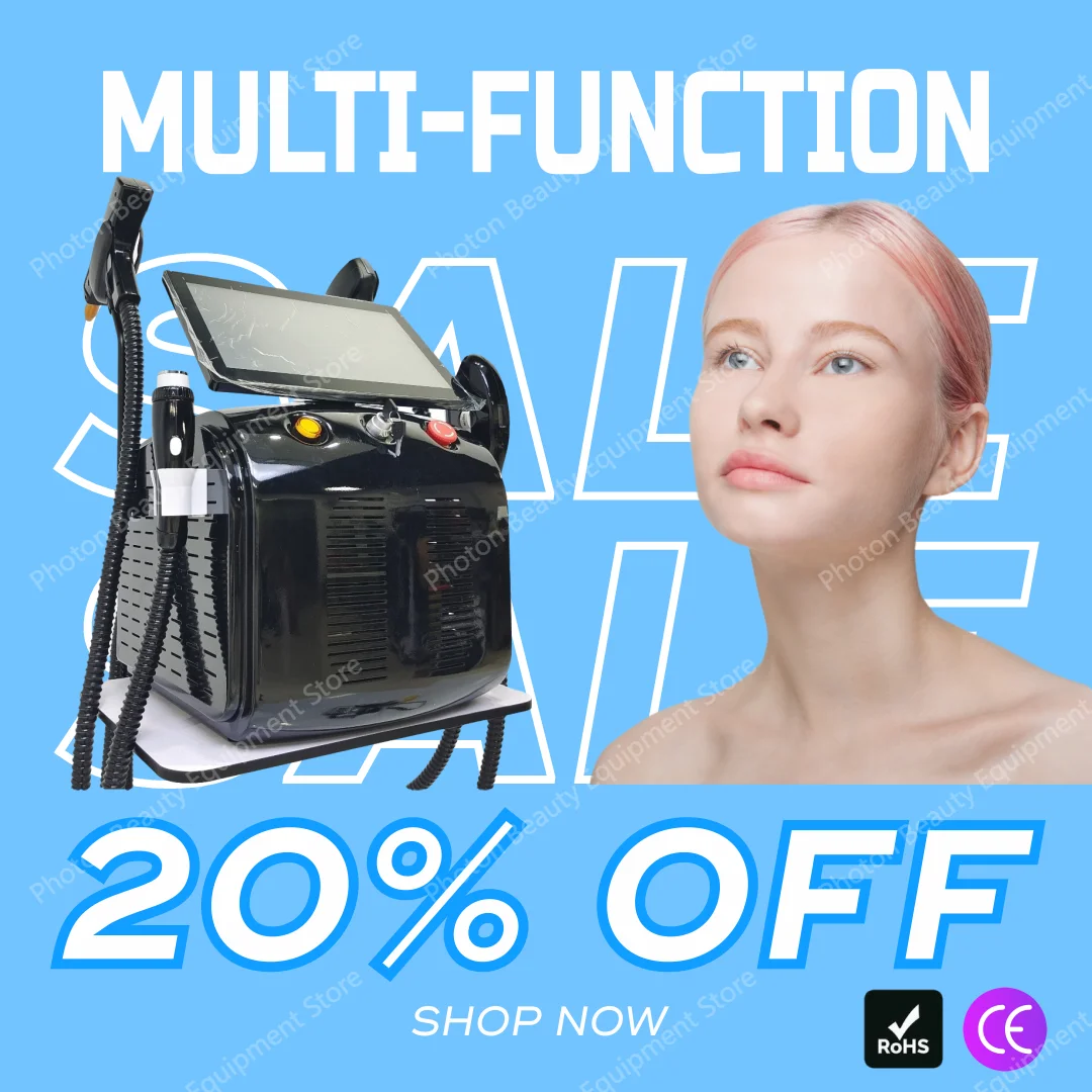 

4в1 4000 Вт Сопрано Титан Ice Platinum Диод 755 808 1064 нм 4 длины волны Лазер ND YAG Машина Безболезненная машина для удаления волос