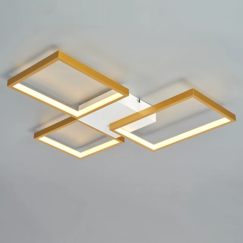 Imagem -04 - Modernas Luzes de Teto Led Lâmpadas para Sala Quarto Sala de Estudo Decoração Dourado Preto Lustres Luminárias