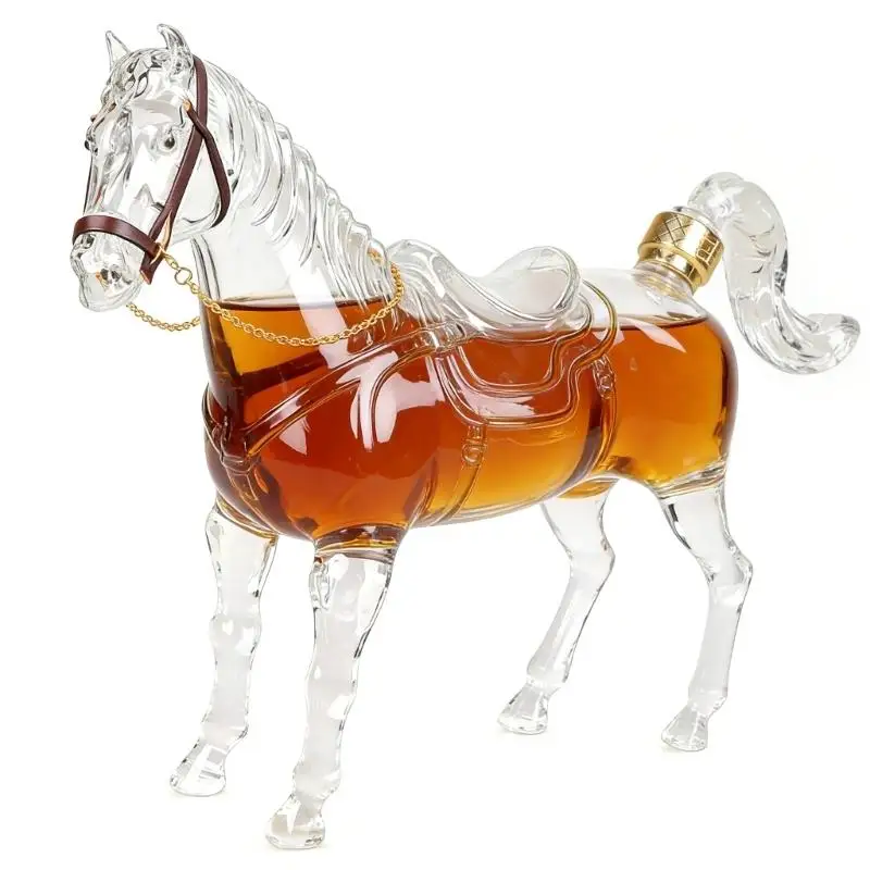 

E8BD 1000ml Horse Glass Decanters for Whiskeys Bourbons Scotches Cold Brews