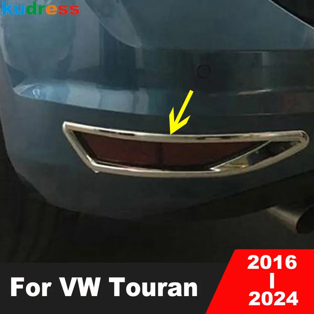 

For Volkswagen VW Touran 2016-2022 2023 2024 Chrome Car Rear Bumper Fog Light Lamp Cover Trim Foglight Bezel Trims Accessories