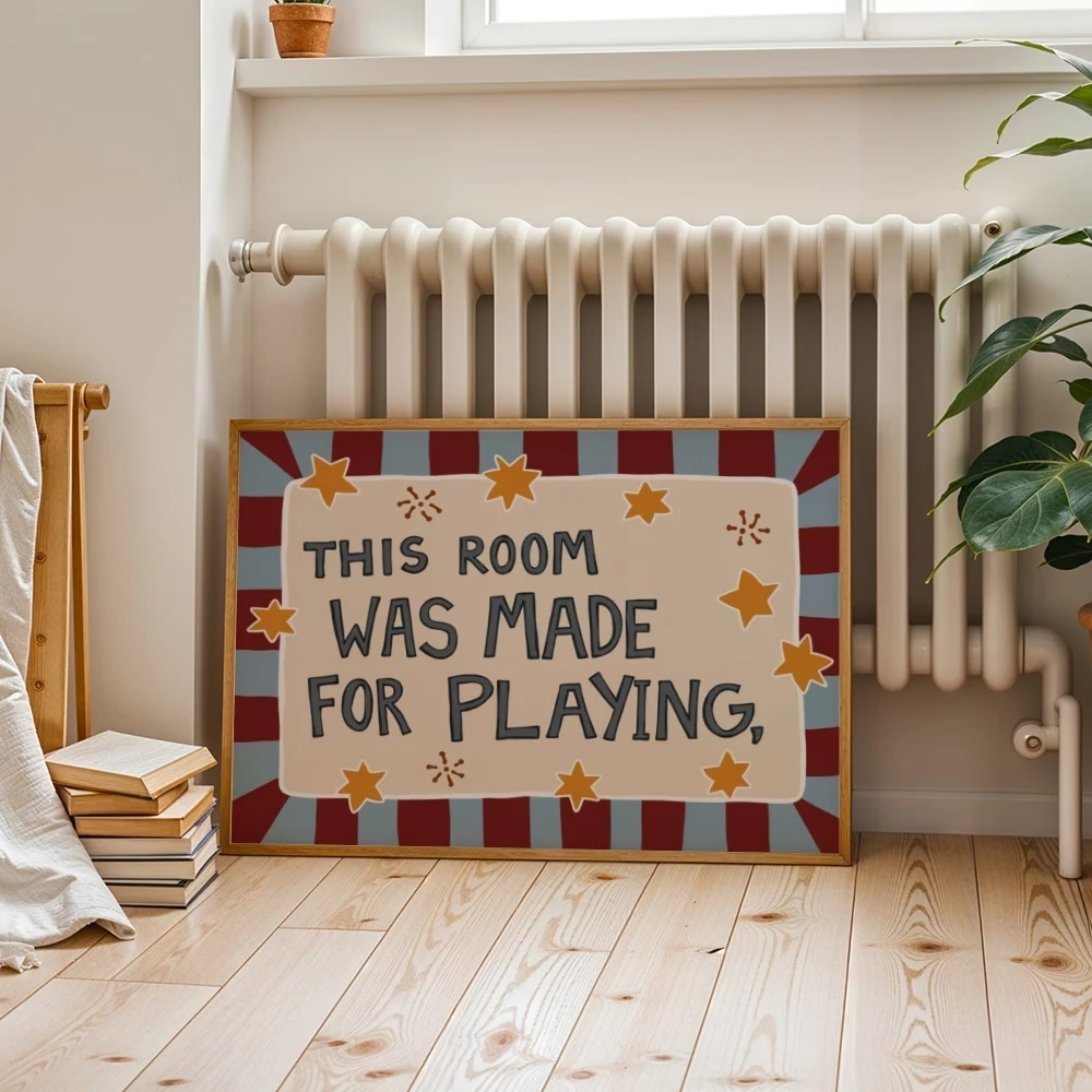 Modern Circus Style Radiant Stripe Playroom Wall Art Print Canvas Painting Poster Picture For Living Room,Bedroom Home Decor