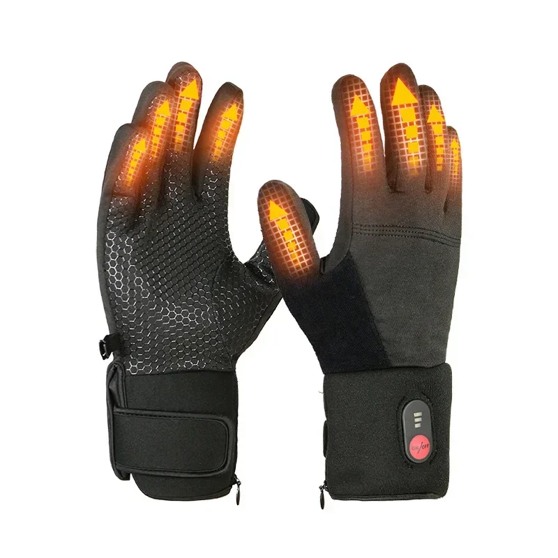 

Outdoor intelligent heating gloves, customized charging five finger heating gloves, sports skiing electric heating warm gloves