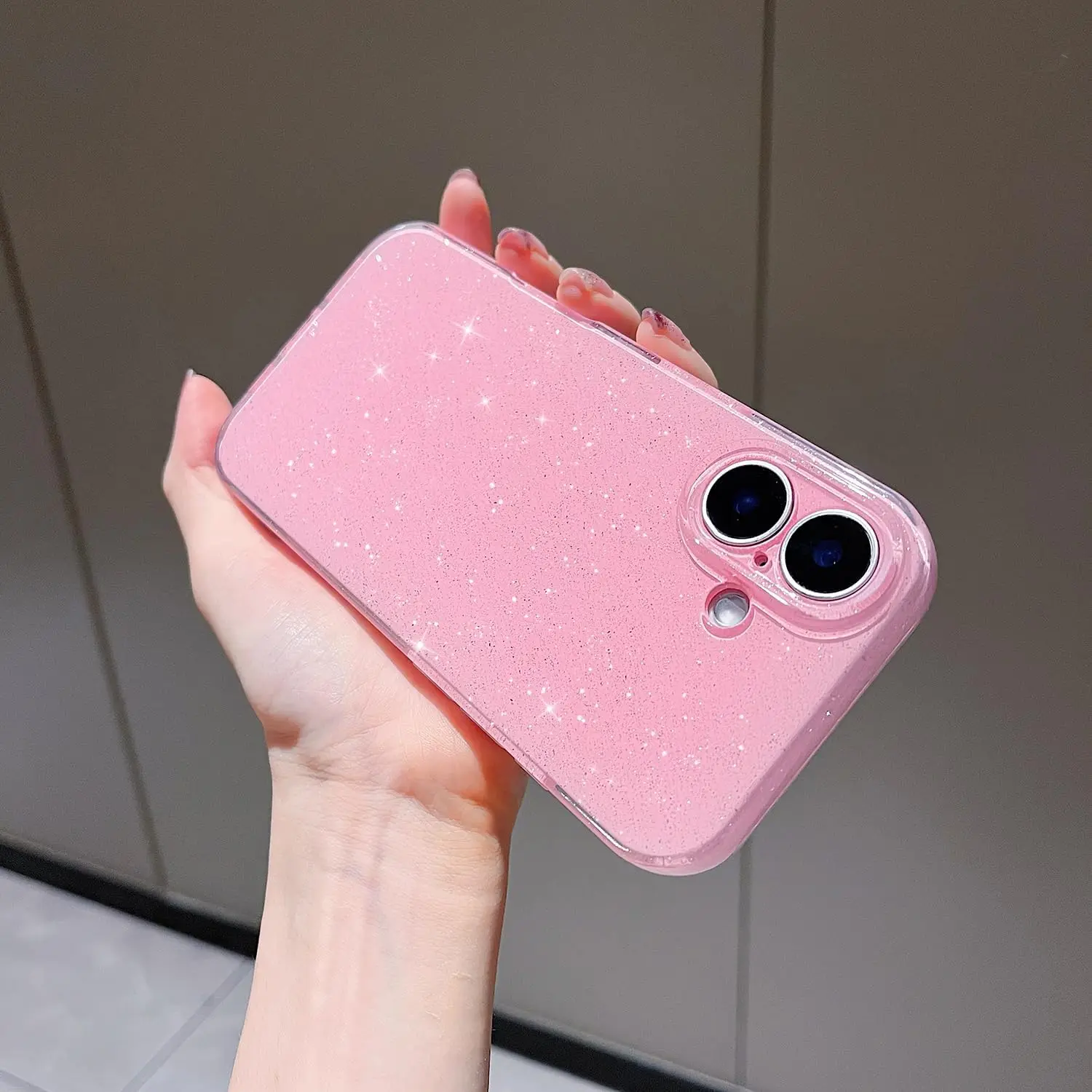 ピンクかわいいグリッターケース iphone 16 プロマックス 15 プラス 14