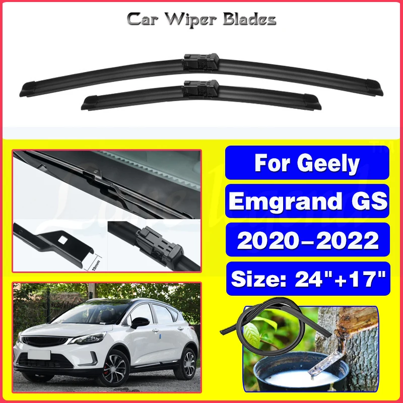 

Car Front Wiper Blades For Geely Emgrand GS 2020 2021 2022 Windshield Windscreen Window Car Rain Brushes Car Accessories 24"+17"