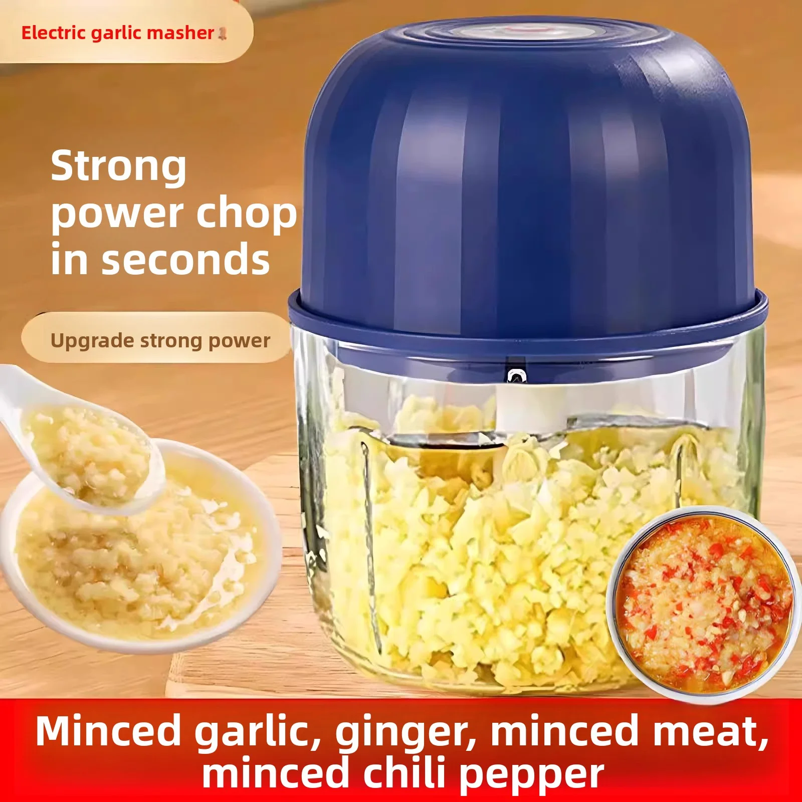 Electric Garlic Masher 260ML Food Blender Household Meat Grinder Onion Chili Vegetable Grinder Kitchen Tools Food Mixer