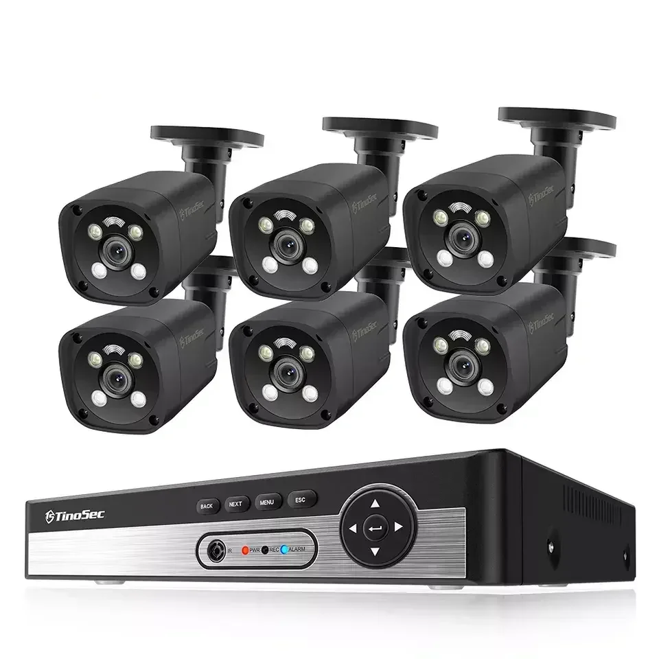 2023 Newest Full Color Night Vision 4K 8CH Poe Nvr Kit Intelligent Face Detection Camera Video Surveillance Camera System