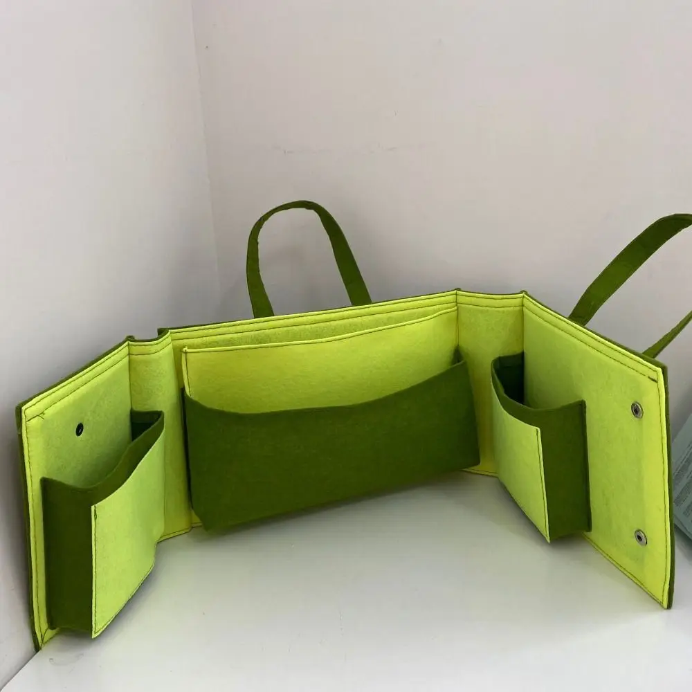 

With Snap Button Polyester Felt Storage Bag Divider Portable Foldable Book Handbags Reusable Large Capacity