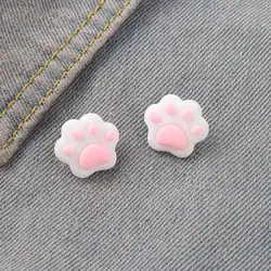 Dog Paw Pin Plastic Clay Pink Cat Kitten Puppy Footprint Brooch Lapel Pin Badges Animal Jewelry Gift for Pet Lover