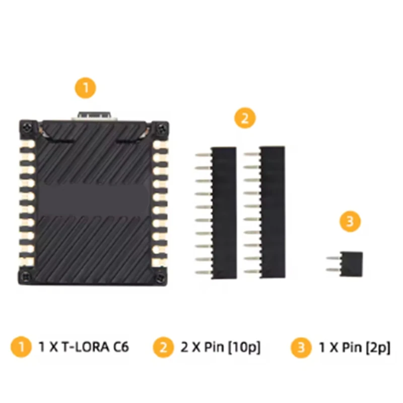 T-Lorac6 Main ESP32-C6 Lora Module SX1262 Lorawan Long Range Low Power Development Board Stamp Holes PCB