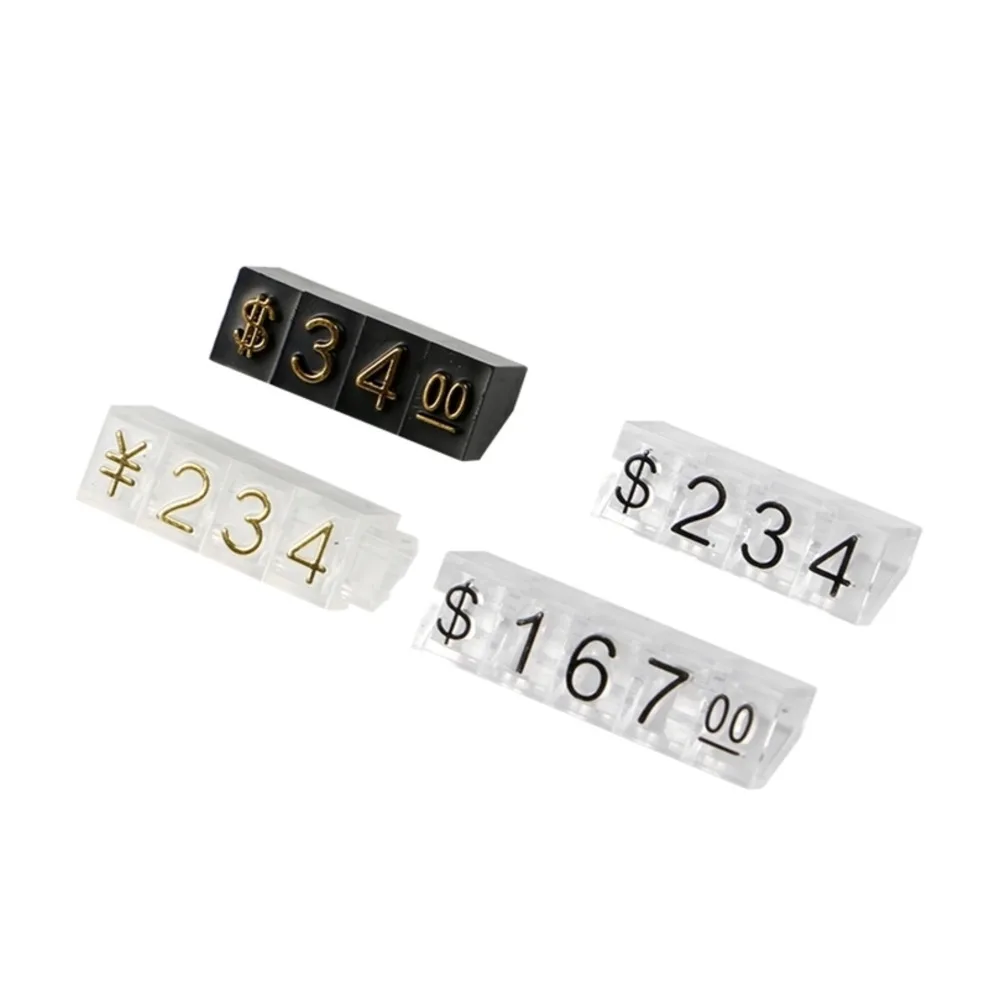 9x6mm Adjustable Dollars Number Stand Watch Labels Cube Price Tags