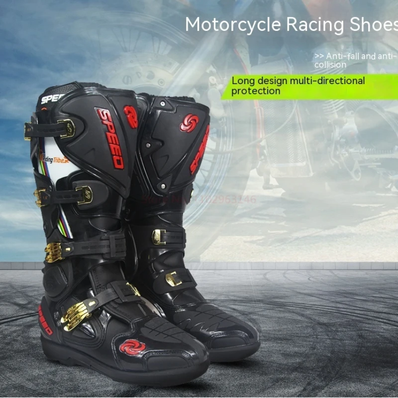 Boots For Motorcyclist Man Motorcycle Racing Boots Rider Casual Riding Protection Boots Breathable Anti-slip and wear-resistant