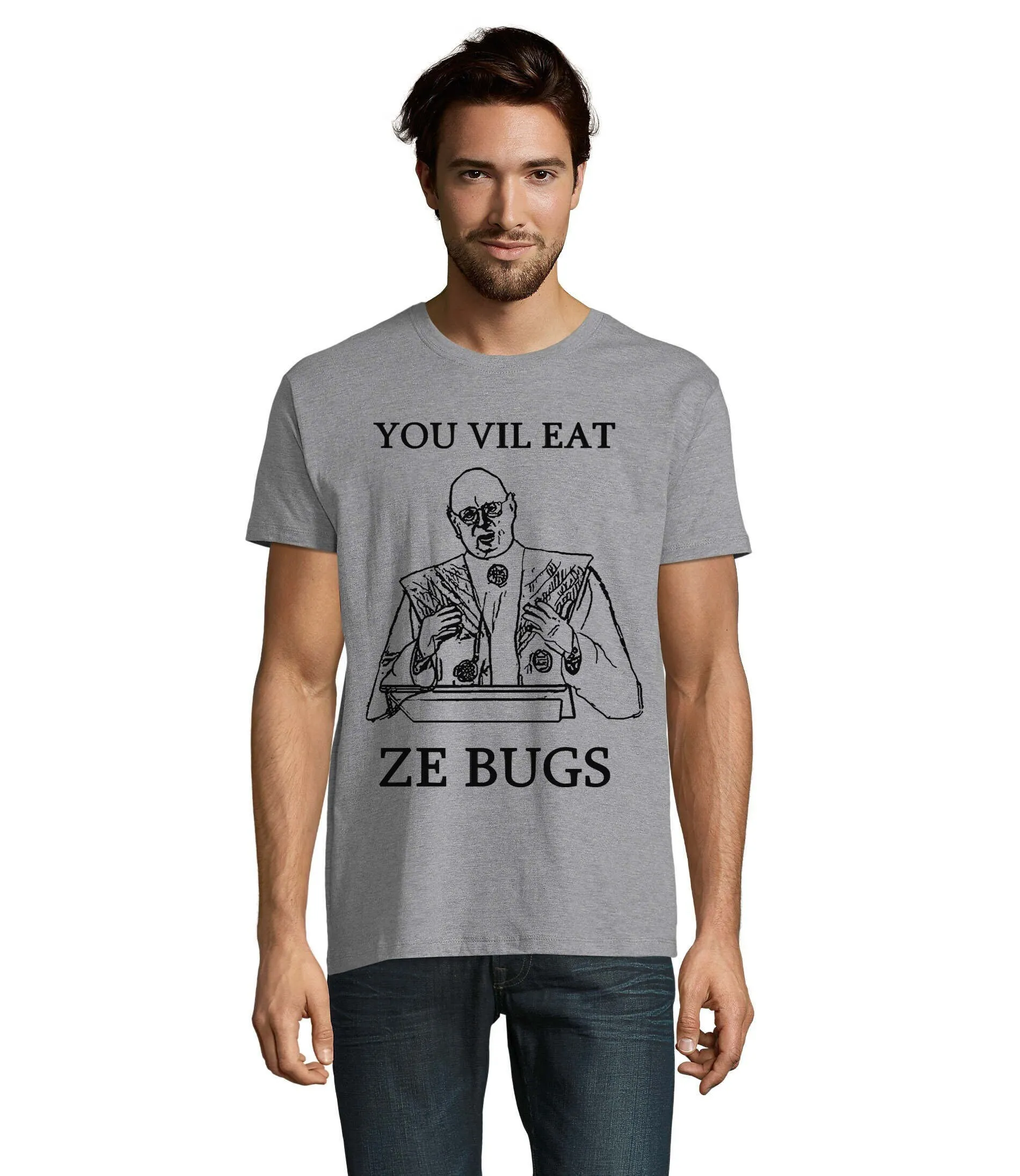 Klaus Schwab Meme You Vil Eat Ze Bugs Wef World Economic Forum Great Reset Men'S Cotton T Shirt