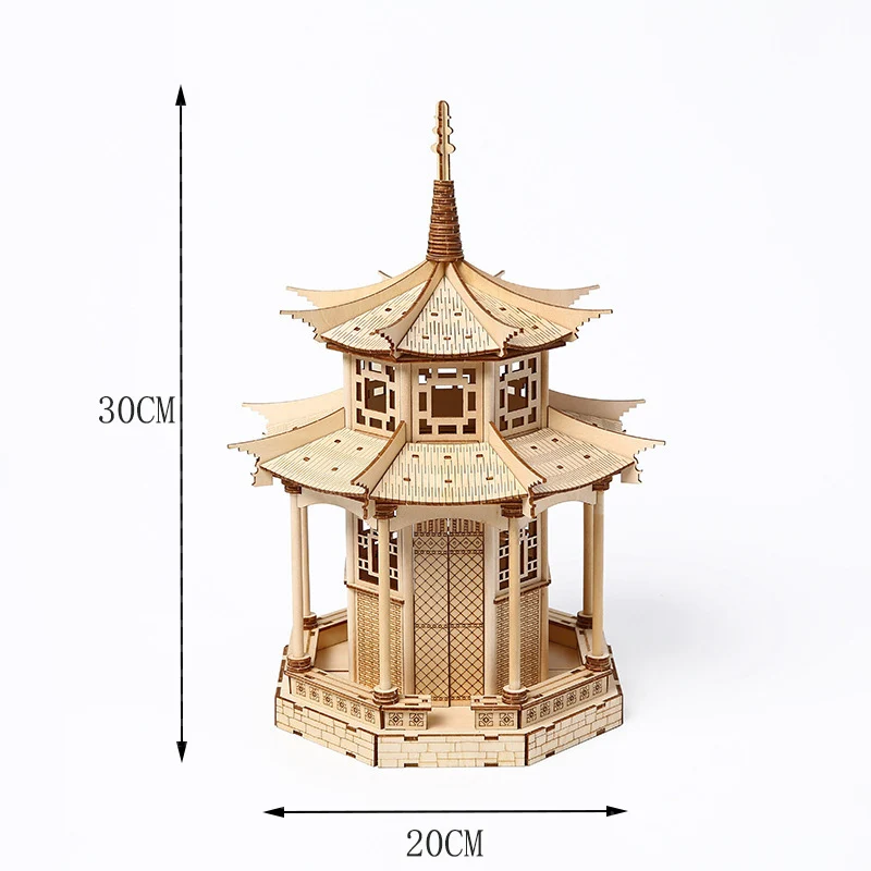 OUZEY bloques de construcción de madera 3D para adultos actividades creativas para niños Hobby casa de modelado casas en miniatura