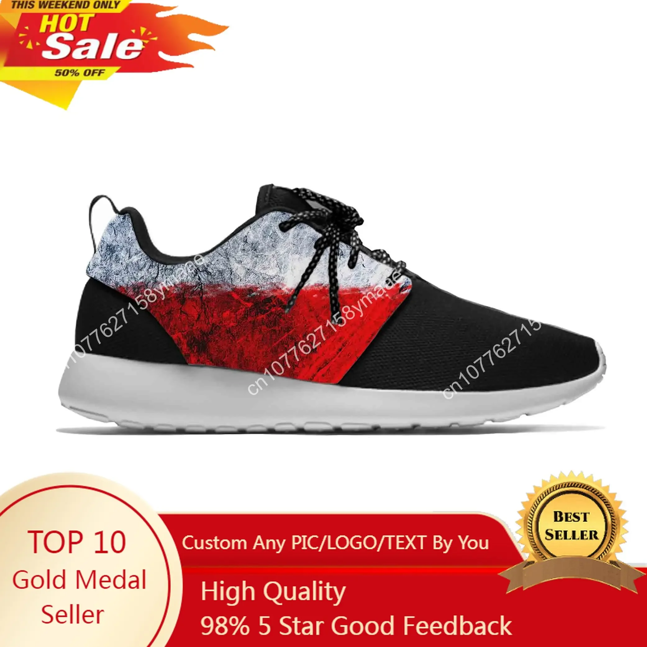 

Hot Poland Polish Flag Patriotic Pride Fashion Funny Sport Running Shoes Casual Men Women Sneakers Classic Mesh Sports Shoes