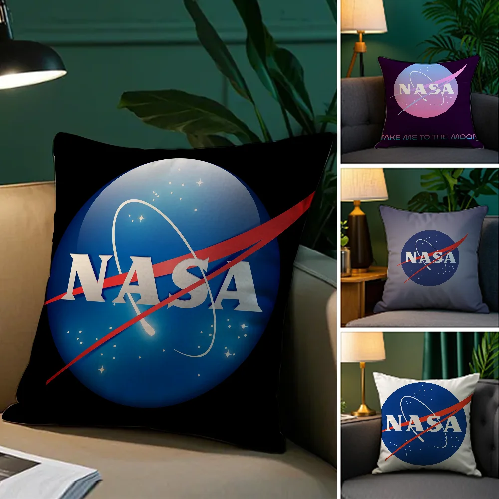 

N-Nasa logo Pillow Case Plush Fabric Soft Pillowcase Double Sided Print Sofa Cushion Cover Throw