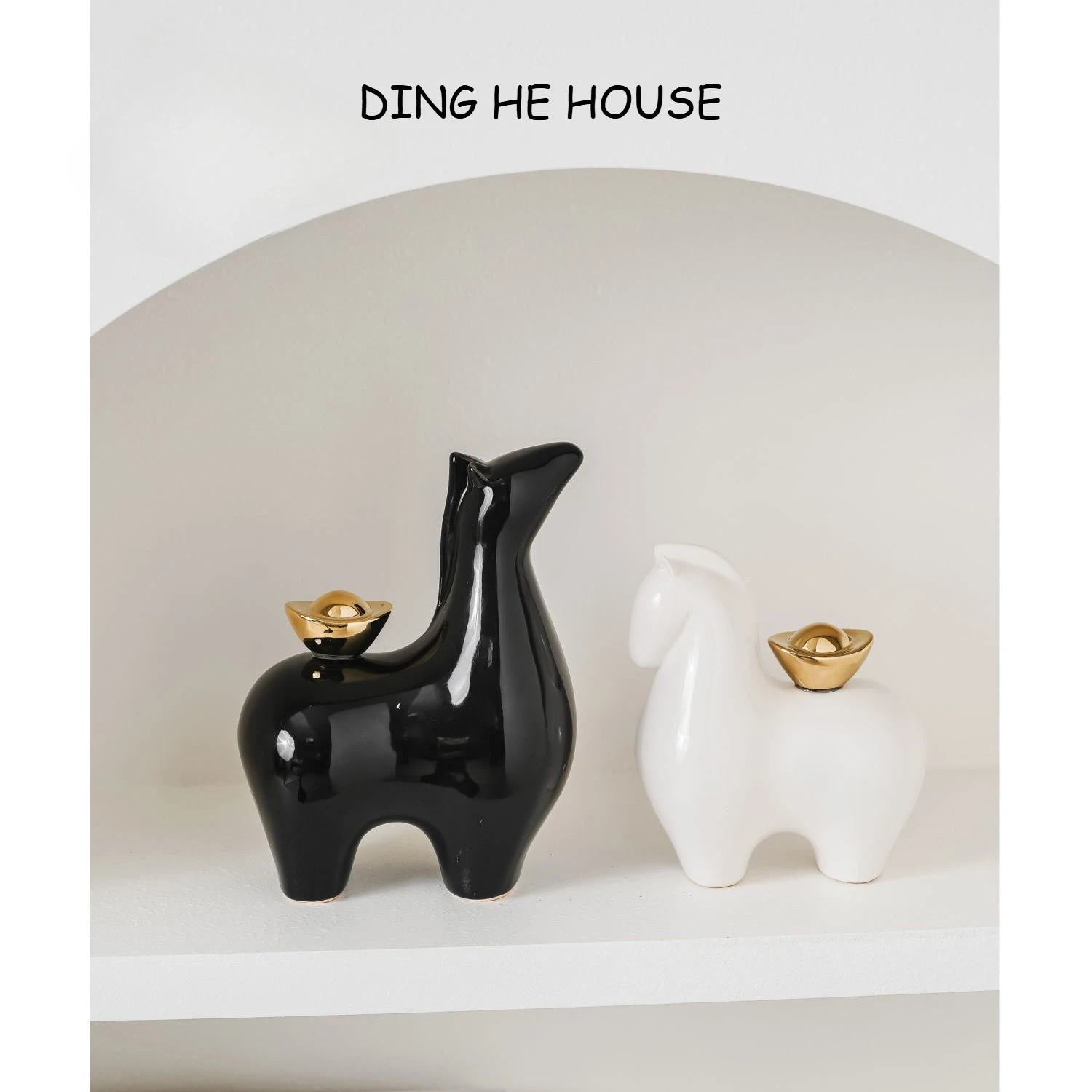Get Rich Immediately Pony Ceramic Decorations Wine Cabinets Living Room TV Cabinet Ornaments Office Desktop Zodiac Horse Gifts