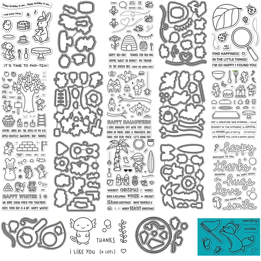 Tea-rrific day add-on Bundles Clear Stamps And Metal Cutting Dies For DIY Craft Making Card Photo Album Scrapbooking Decoration