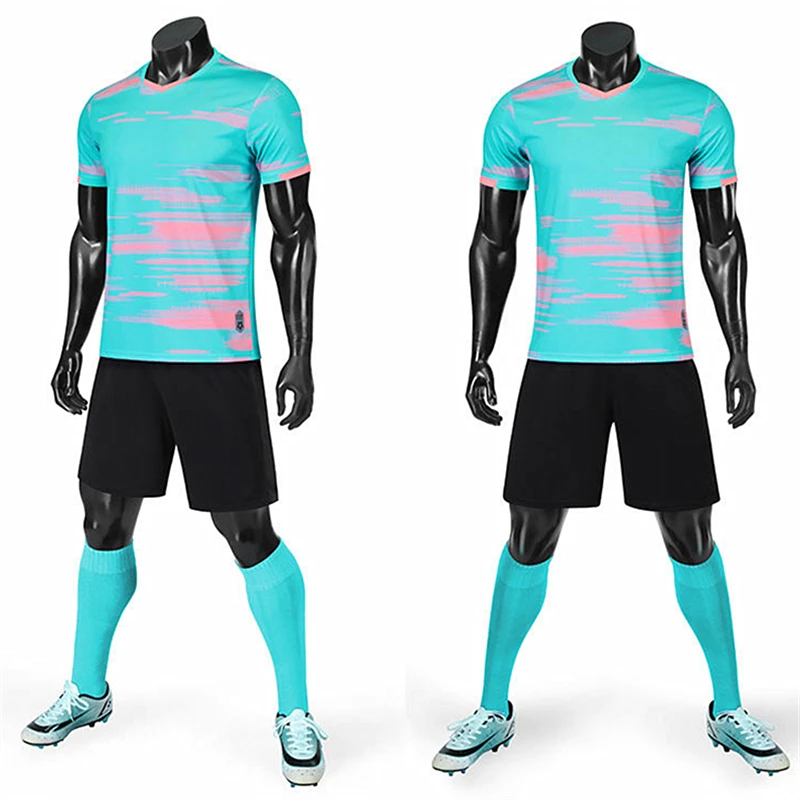 

Adult Kids Short Sleeve Soccer Jerseys Kits Men Boys Training Uniforms Survetement Football Jersey Running Sports Shirt Shorts