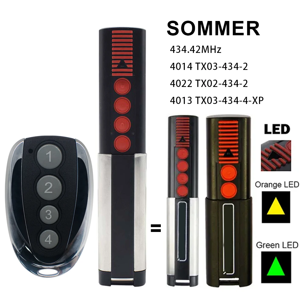 SOMMER TX03 434 4 XP Garage Door Remote Control 434.42MHz SOMMER TX03-434-2 TX02-434-2 TX03-434-4-XP Handheld Transmitter