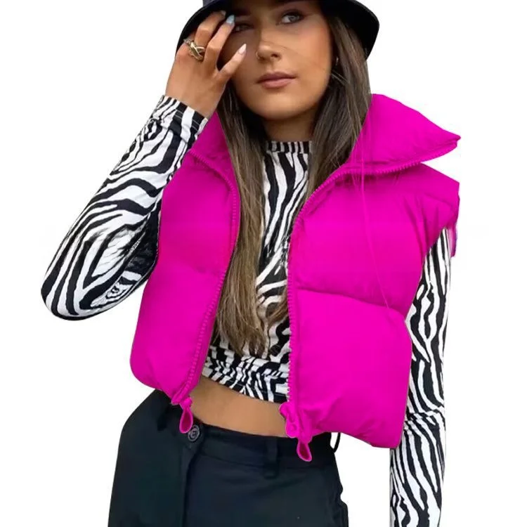 

Women's Warmth-Filled Bread Jaet Zipper Svel Stand Collar Multicolor Autumn Winter Cotton Clothes ort Sle