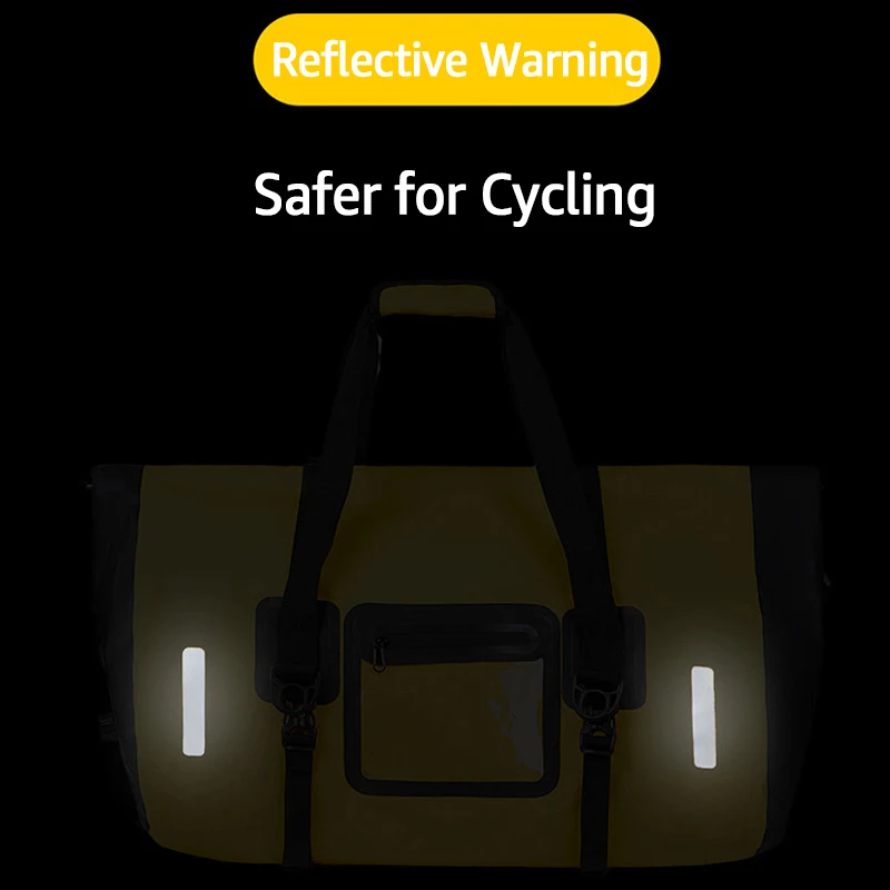 40L 66L Waterproof Motorcycle Tail Bag Outdoor Camping Cycling PVC Dry Bag River Water Proof Raft Swim Fitness Handbag Men Women