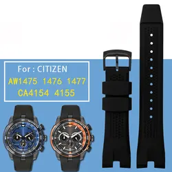Silicone Strap For Citizen Eco-Drive CA4154 4155 AW1476 1475 1477 Bracelet 24mm Men Rubber Replacement Watch band Accessories