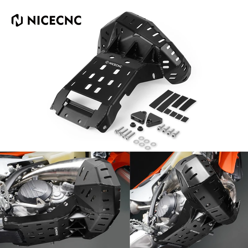 

NICECNC For KTM EXC 300 XCW 250 SX 250 2024 2025 Engine Chassis Guard Skid Plate & Pipe Guard For Husqvarna TE 300 GasGas EC 300