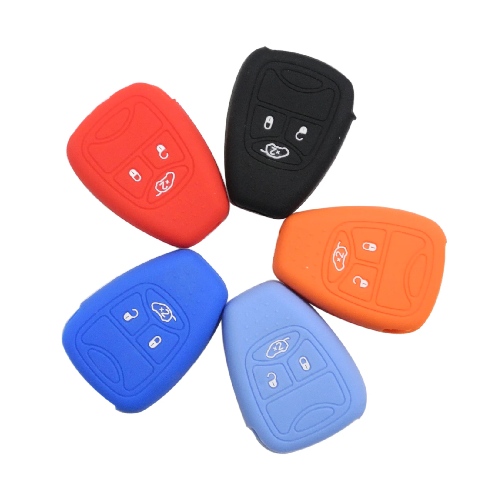 jingyuqin 3 BTN Remote Coloful Silicone Car Key Cover For Jeep Grand Cherokee KK Compass Liberty KJ For Chrysler 300c Protection
