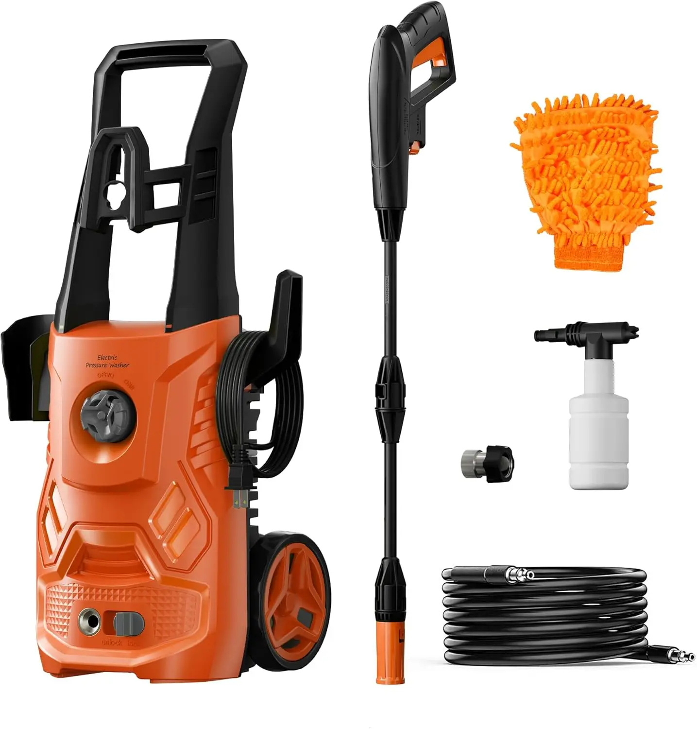 

Мойка высокого давления, мощная мойка 4200PSI 2,6 галлона в минуту с пенопластовой пушкой, шланг 23 фута, электрическая мойка высокого давления PATOOLIO для заборов, патио