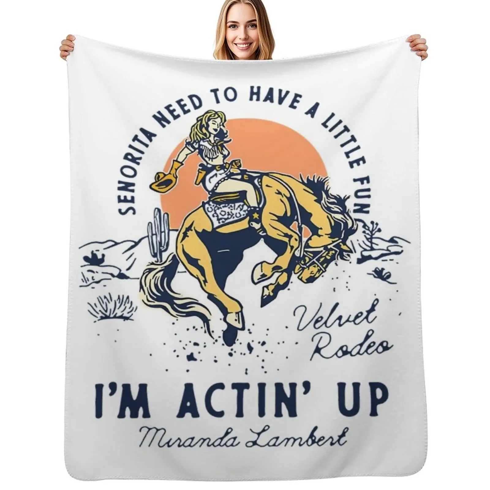 Actin' Up Miranda Lambert Throw Blanket Stain Resistant Cozy Warm Blanket