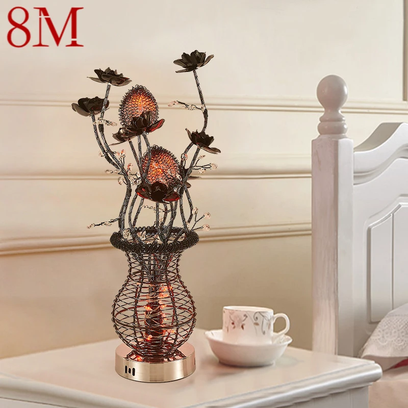 

8M Modern Black Table Lamp Fashionable Art Living Room Bedroom Hotel LED Originality Decorative Bedside Desk Light