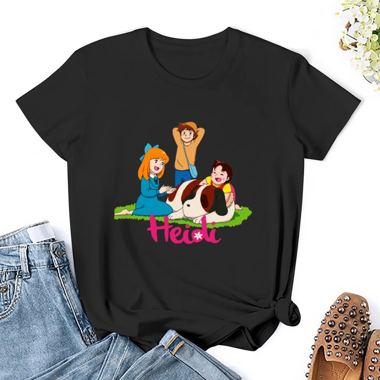 Heidi Cartoon T-Shirt kawaii clothes aesthetic clothes female hippie clothes t-shirt dress for Women plus size sexy