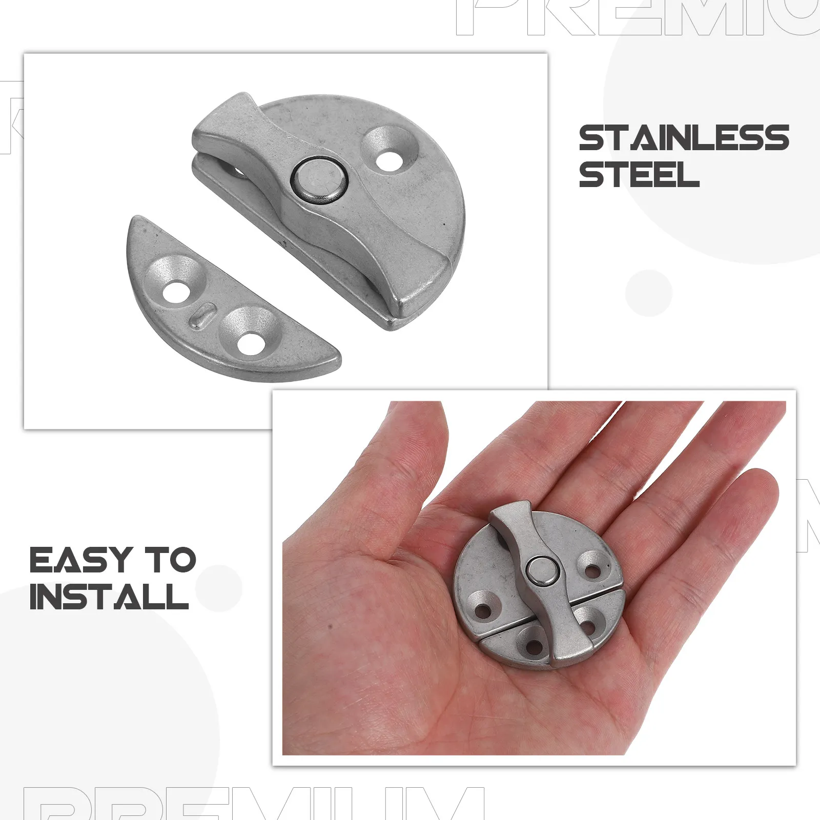 Door Latch Stainless Steel Heavy Duty Round Marine Boats Yachts Hatch Cabinet Locker Doors Button Catch Weatherproof