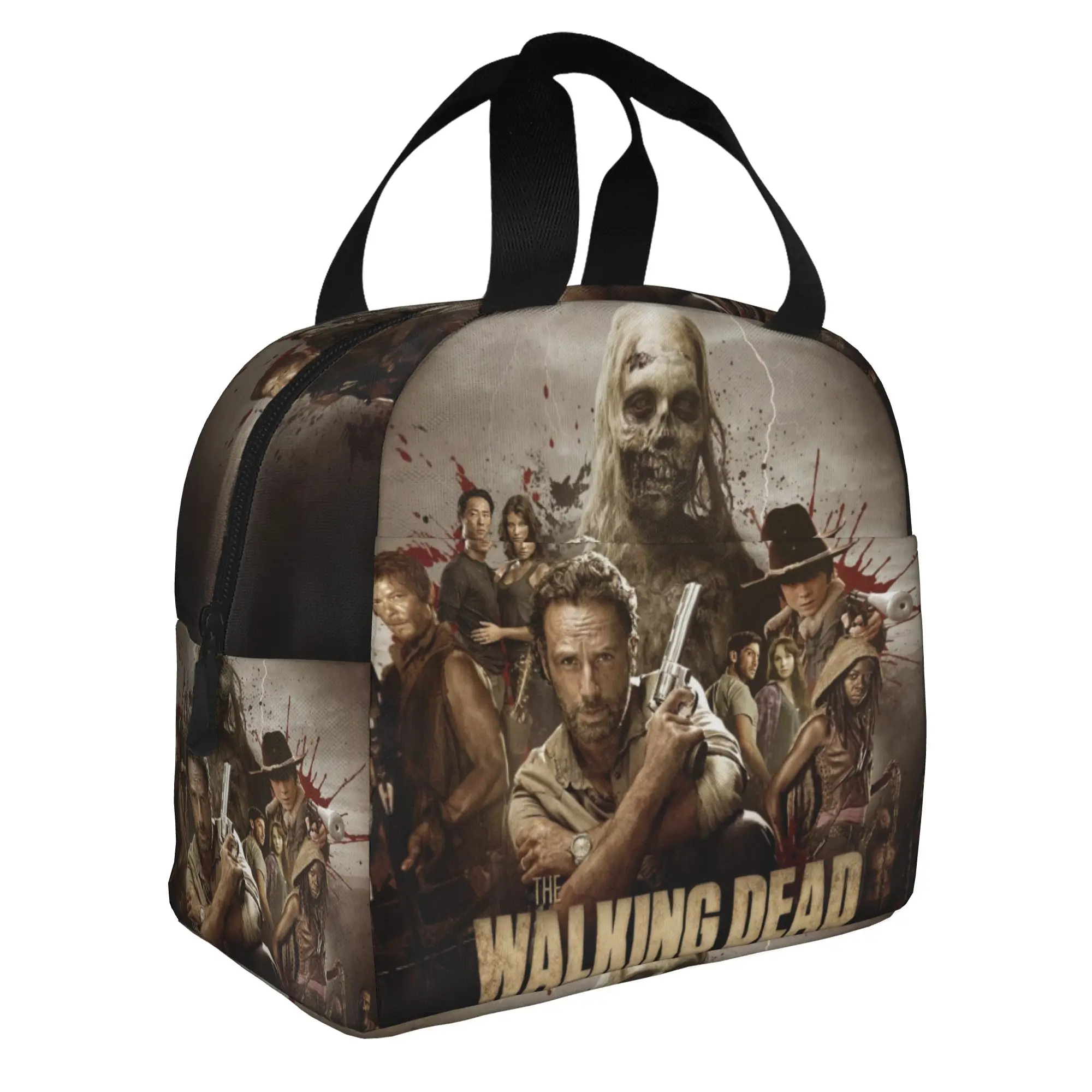 Horror Zombie TV Show The Walking Dead Insulated Lunch Tote Bag for Women  Resuable Cooler Thermal Bento Box Work School Travel