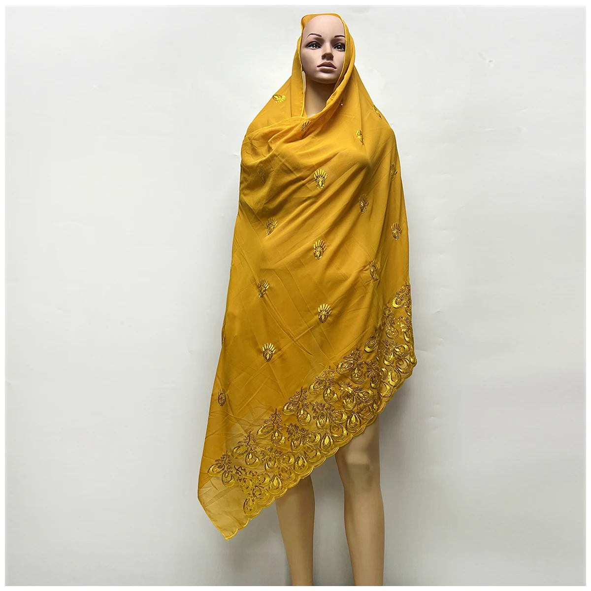 Imagem -05 - Hijab Bordado de Lantejoulas Chiffon para Mulheres Muçulmanas Lenços Femininos Lenços Africanos Foulard Árabe Lenço de Dubai Atacado